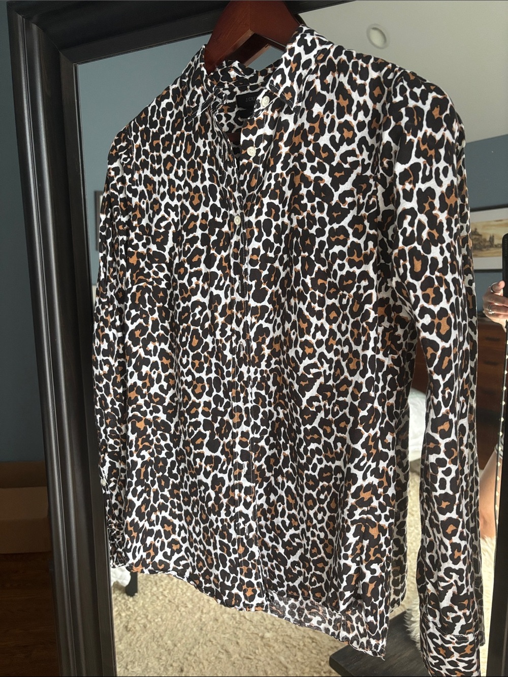 J. Crew Leopard Print Button-Down Shirt - Brown/Black/White